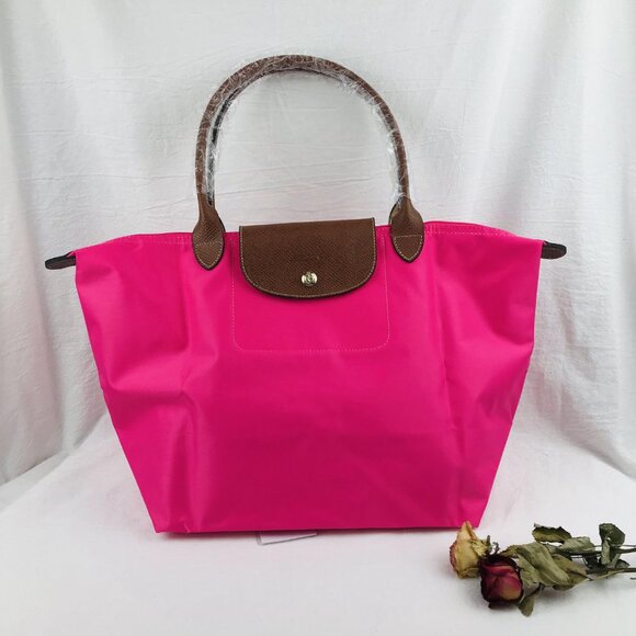 Longchamp Handbags - NWT Longchamp Le Pliage Original Large Shoulder Nylon Bag Tote baby Pink